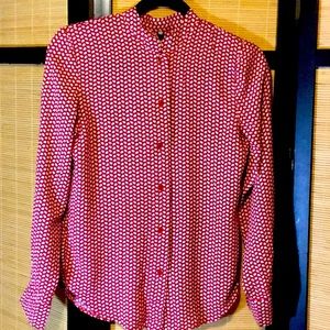 Red and white blouse